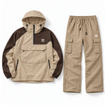 Urban Color-Block Windbreaker Set