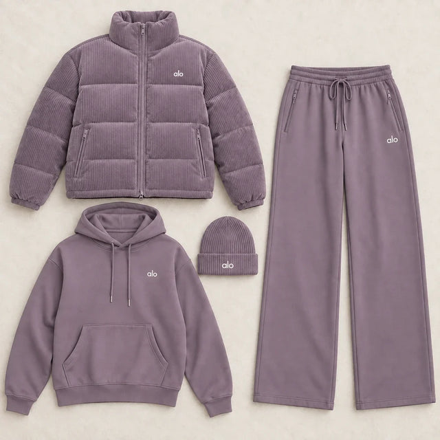 Corduroy down jacket set