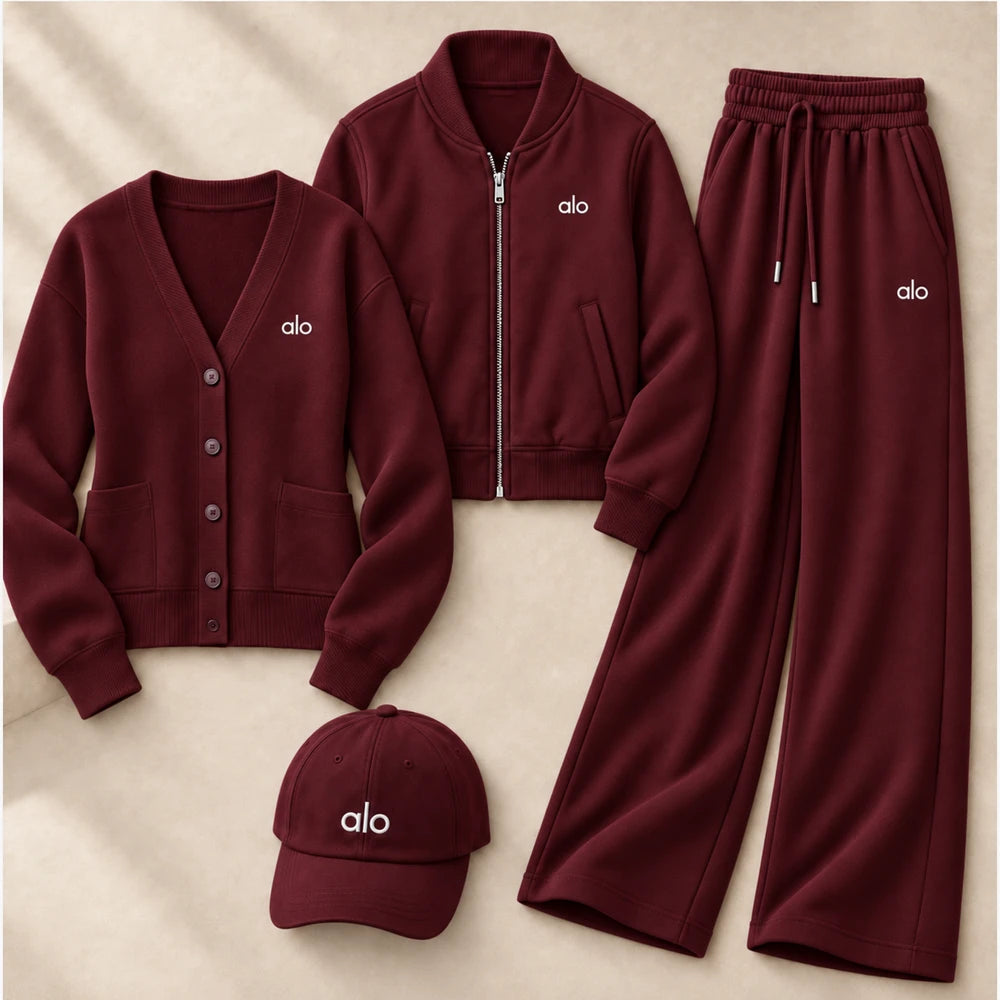 Layered Jacket And Knit Top Set