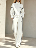 Zip-up jacket and wide-leg pants tracksuit