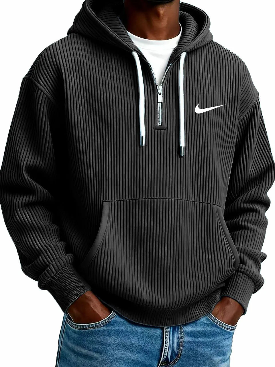 Versatile half-zip hoodie