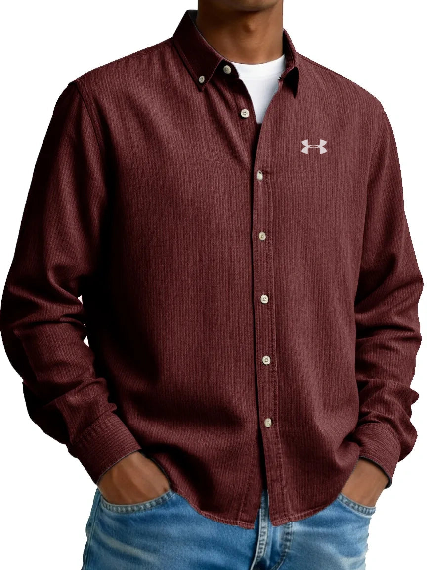 Pure Cotton Urban Commuter Casual Long-Sleeve Shirt with Collar