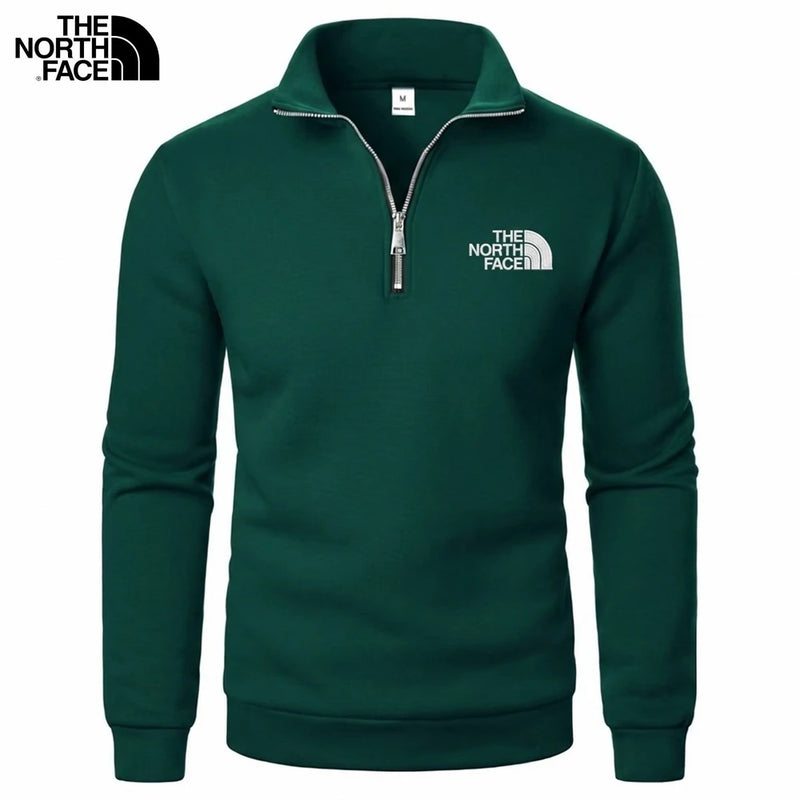 Half-zip mock-neck pullover