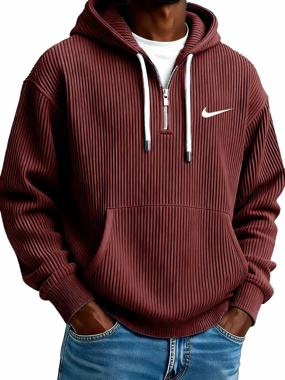 Versatile half-zip hoodie