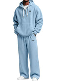 Pure Cotton Zip-Up Hoodie and Straight-Leg Pants Casual Set