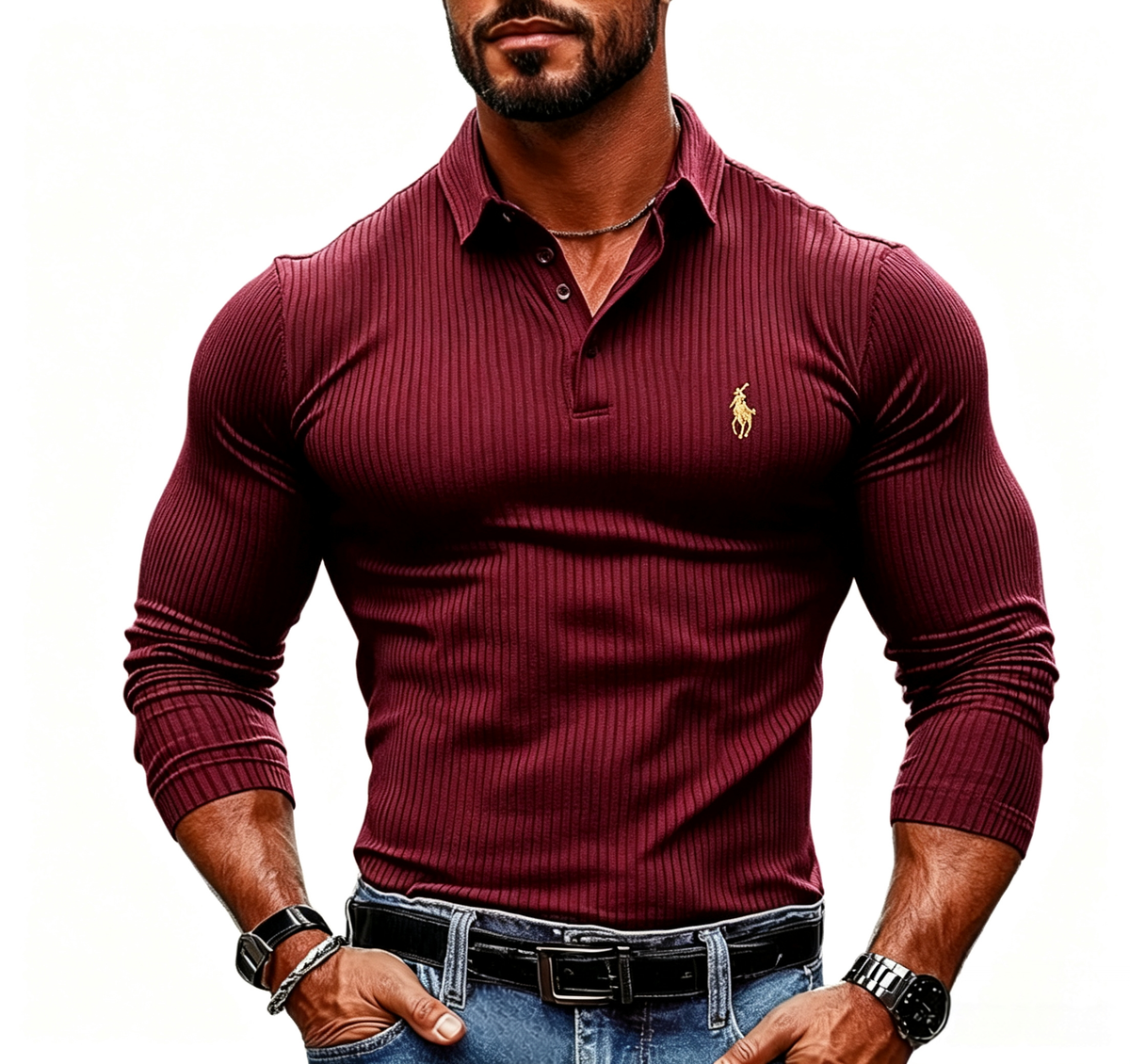 Pure Cotton Waffle-Knit Solid-Color Casual Shirt