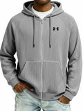 Stylish Pure Cotton Rib-Knit Raglan-Sleeve Cardigan Jacket with Pockets