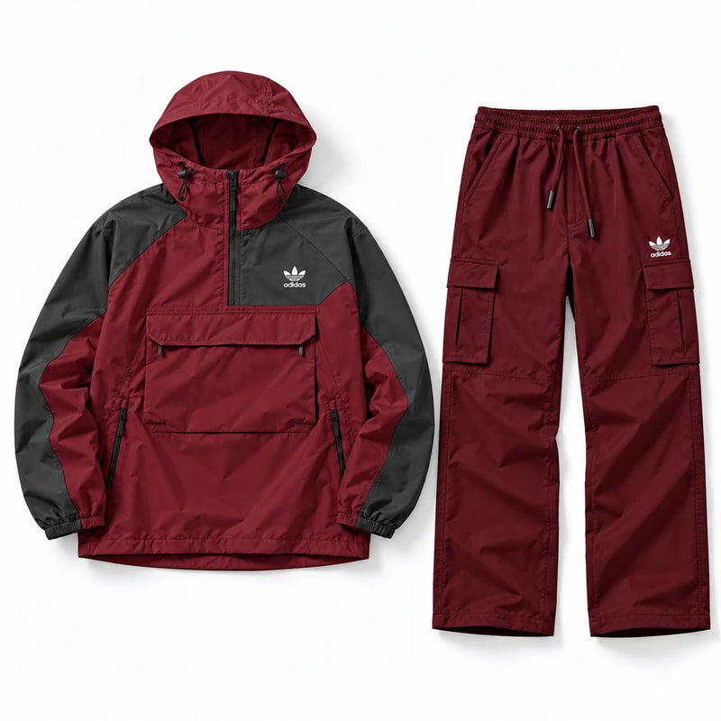 Urban Color-Block Windbreaker Set