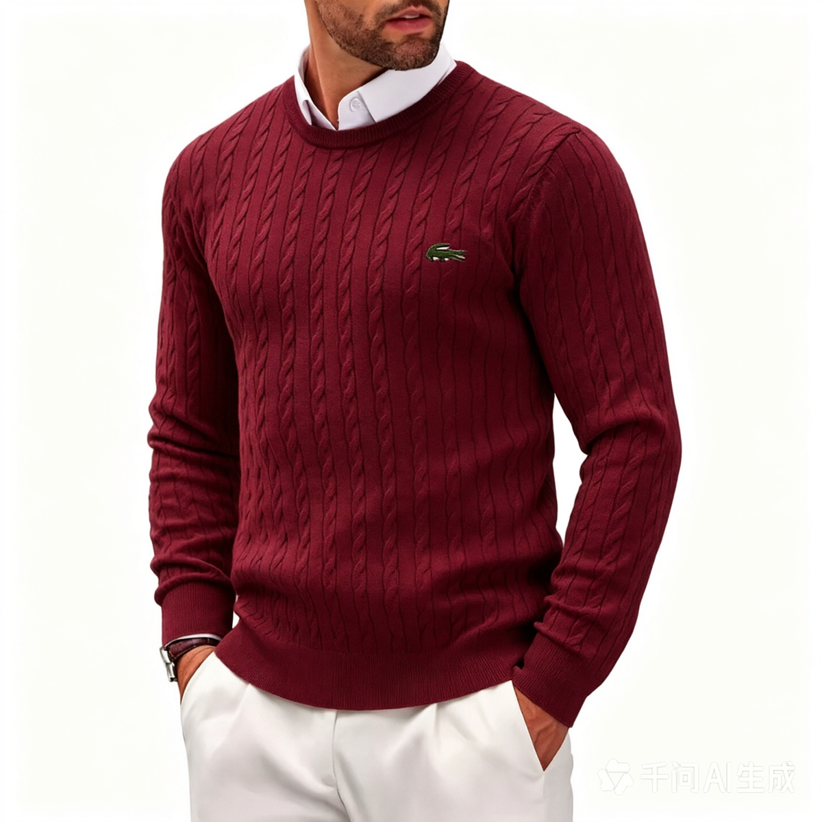 Knitted cable knit sweater