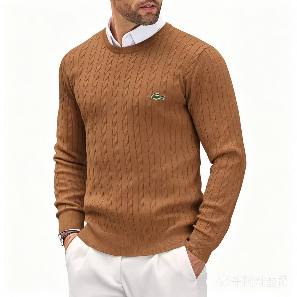 Knitted cable knit sweater