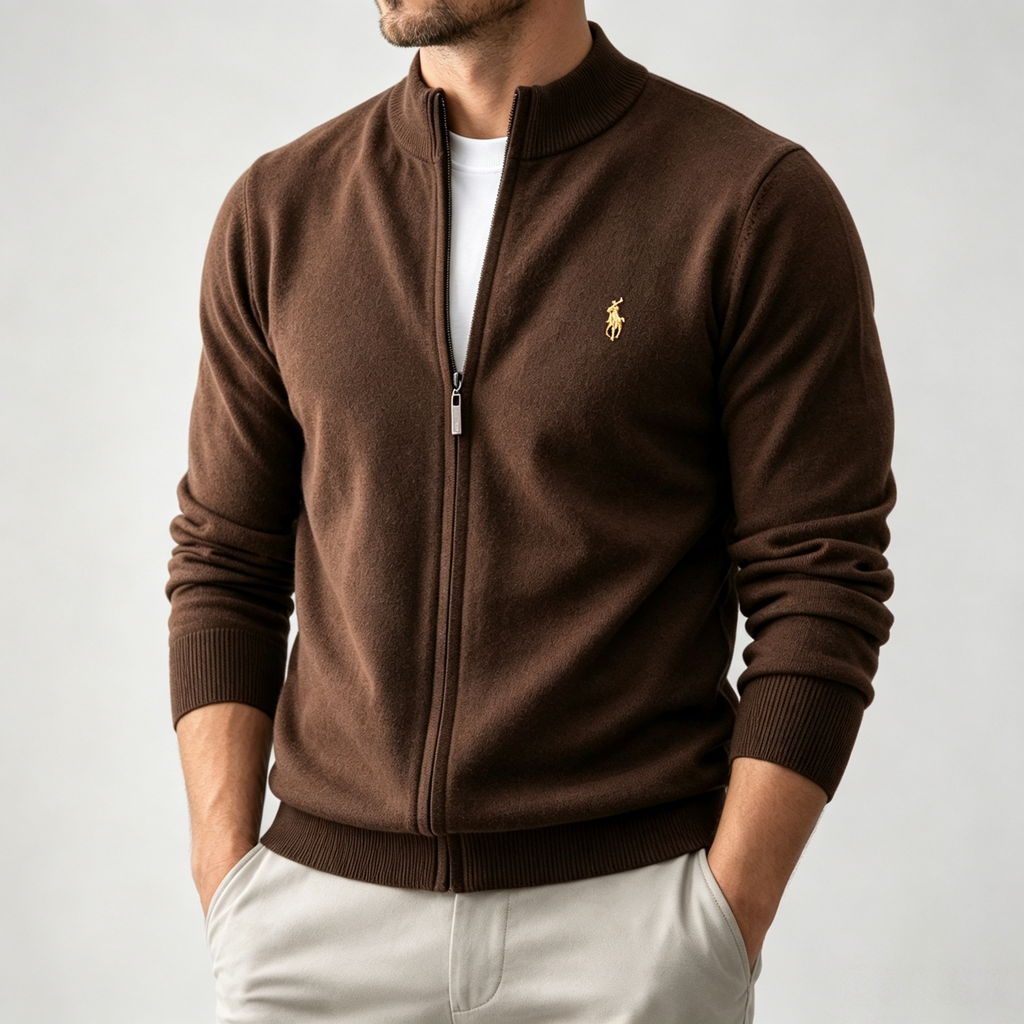 Full-zip knit cardigan
