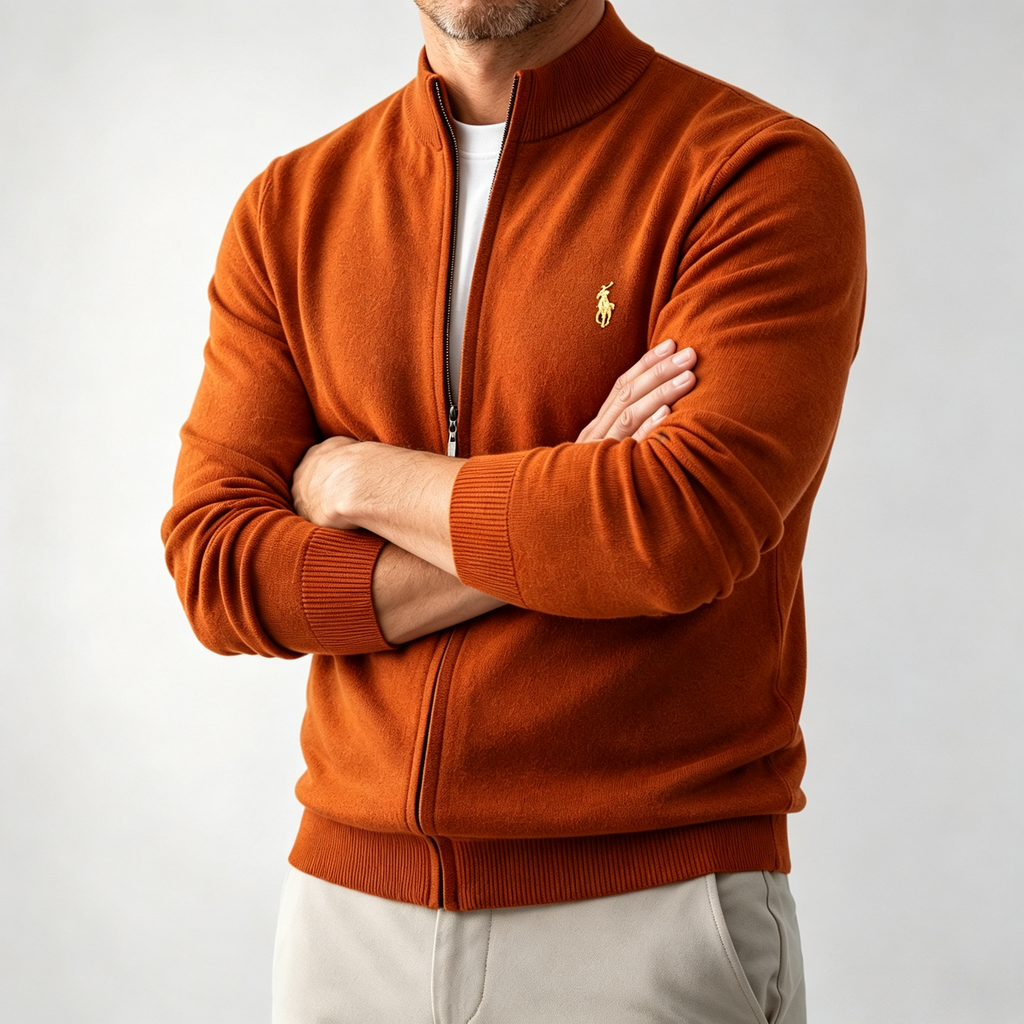 Full-zip knit cardigan