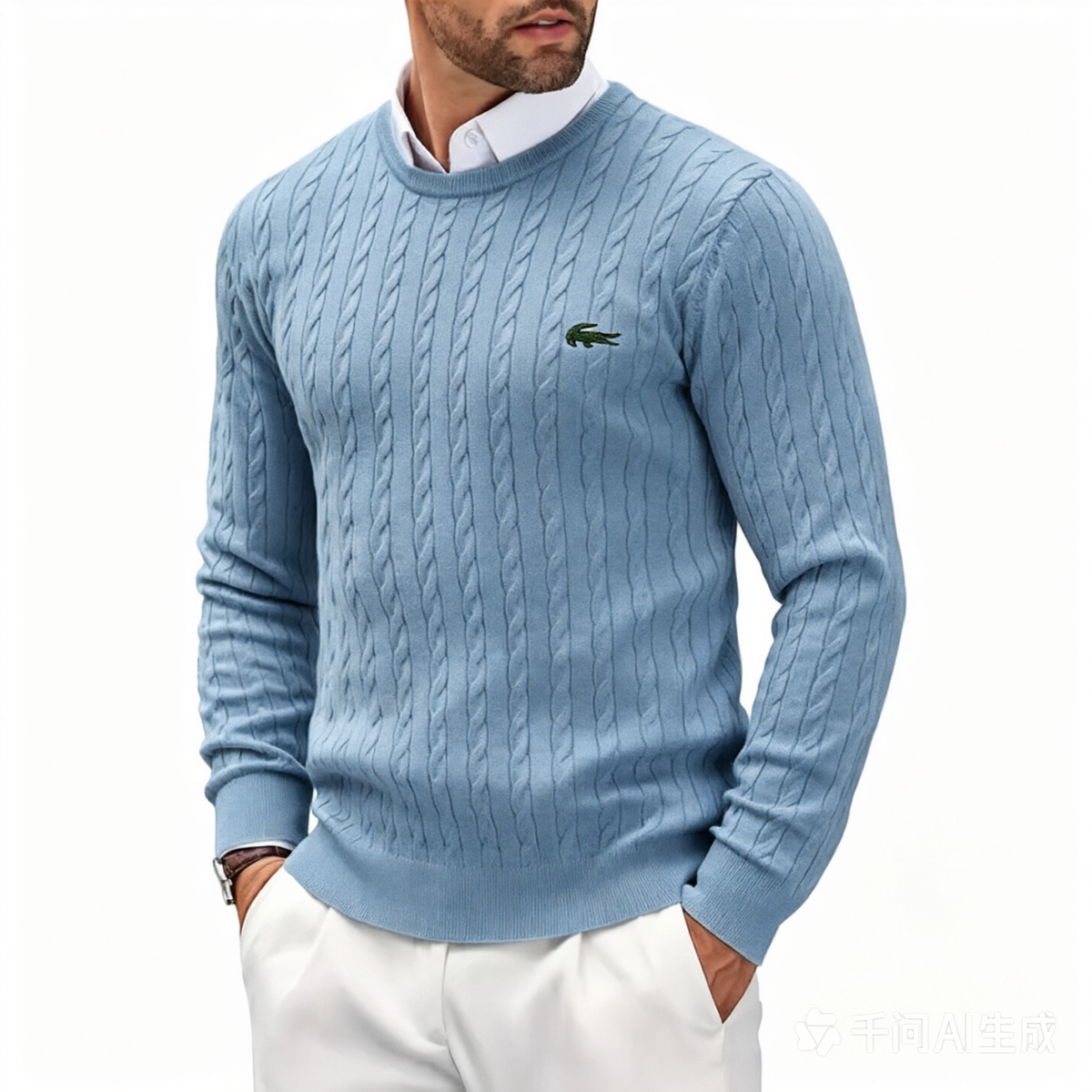 Knitted cable knit sweater