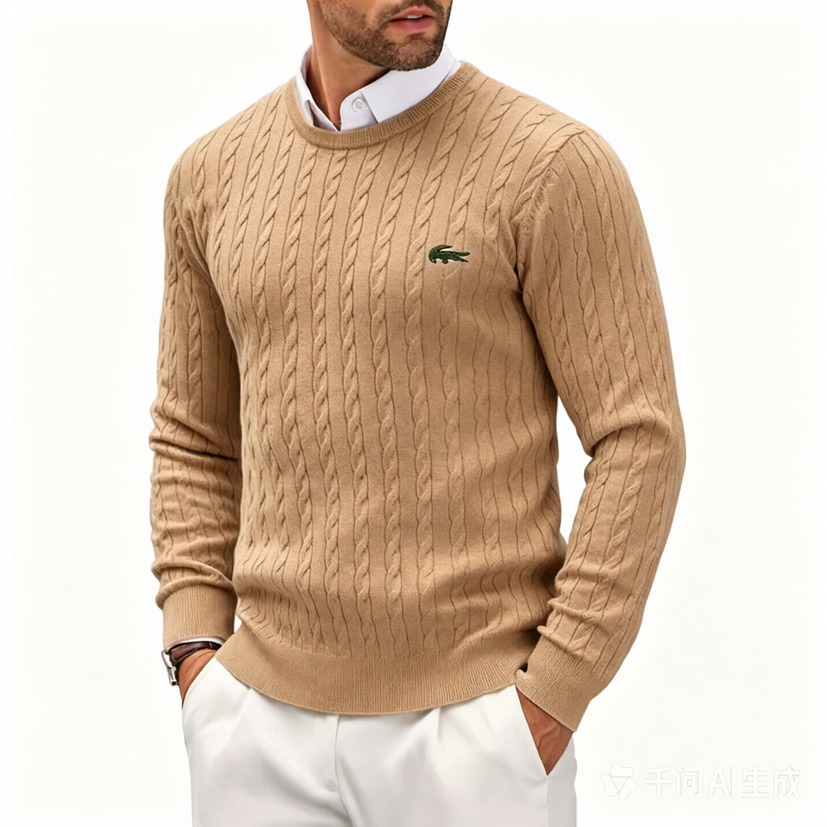 Knitted cable knit sweater
