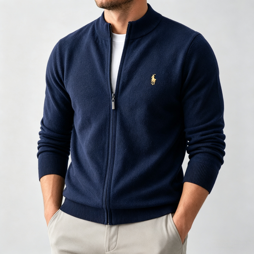 Full-zip knit cardigan