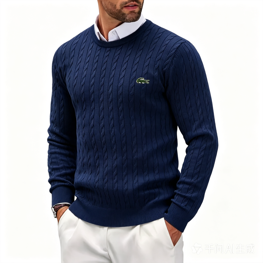 Knitted cable knit sweater
