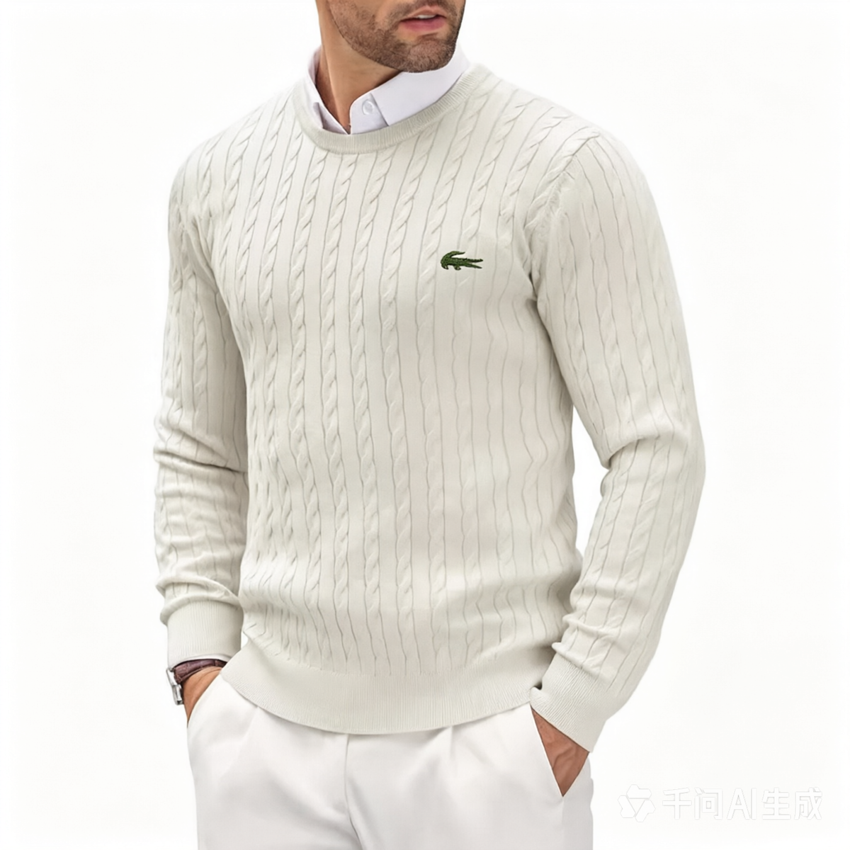 Knitted cable knit sweater