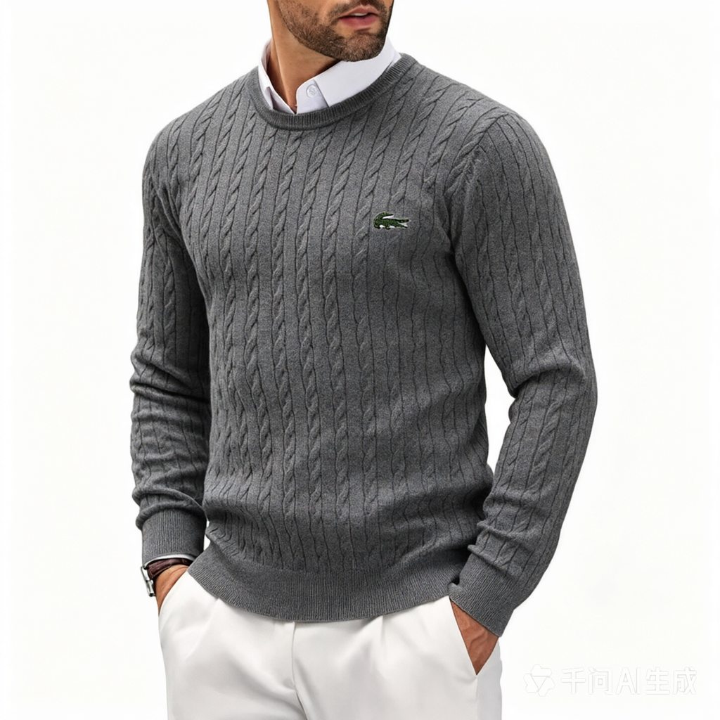 Knitted cable knit sweater