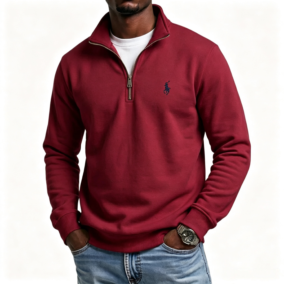 Half-zip casual pullover