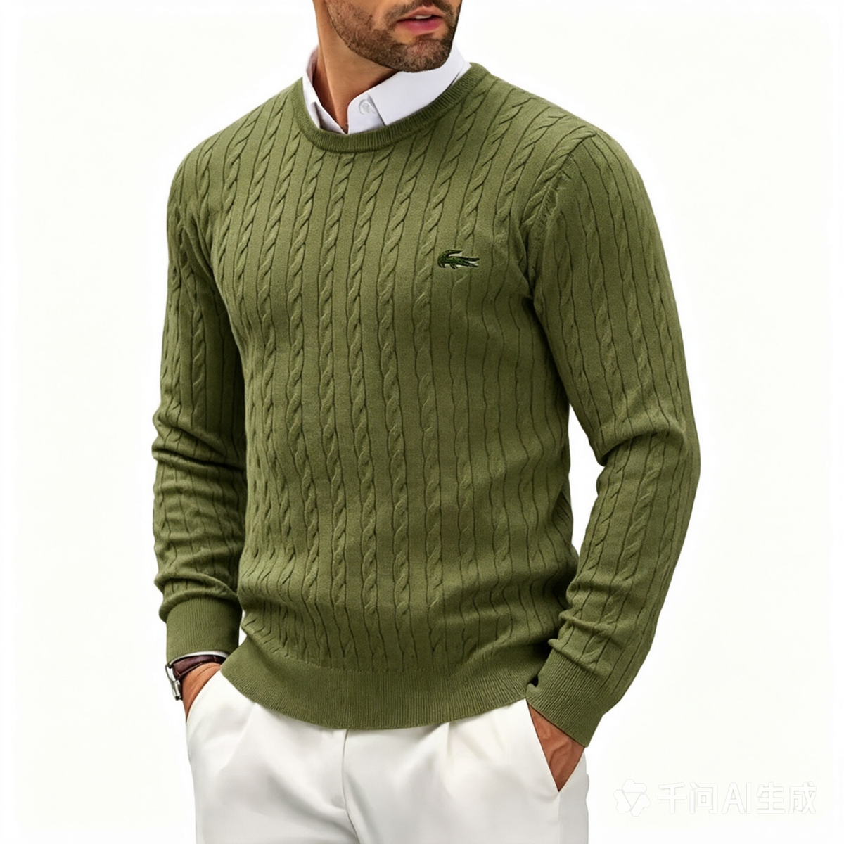 Knitted cable knit sweater