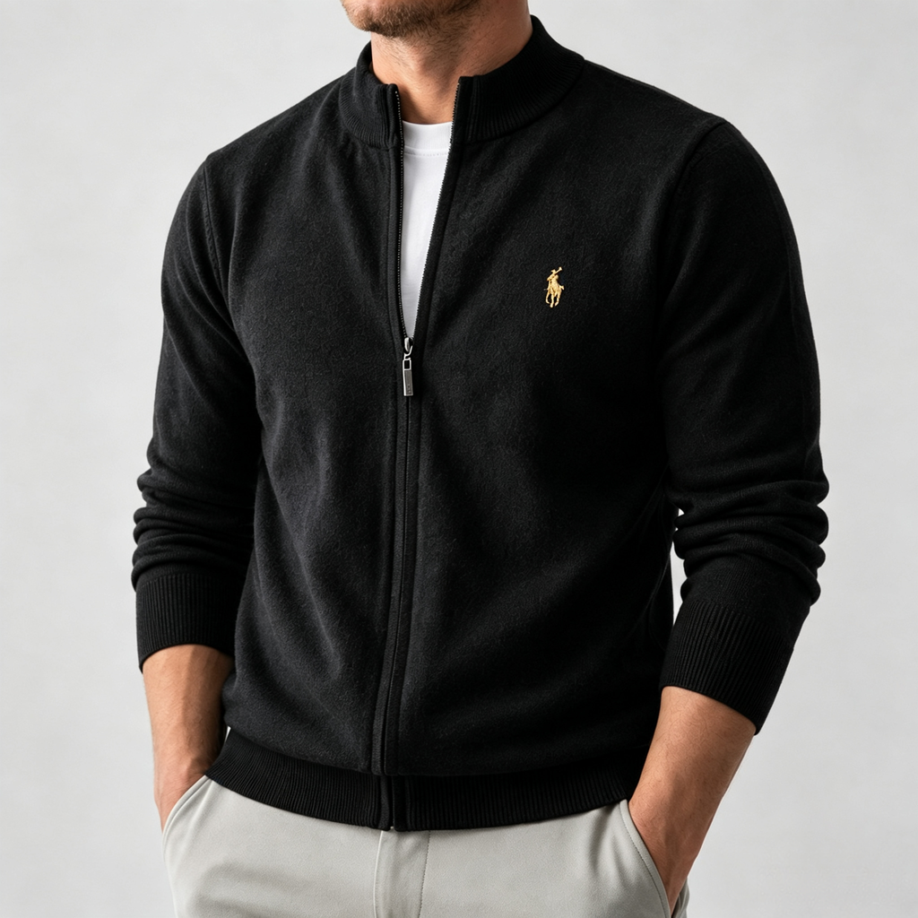Full-zip knit cardigan